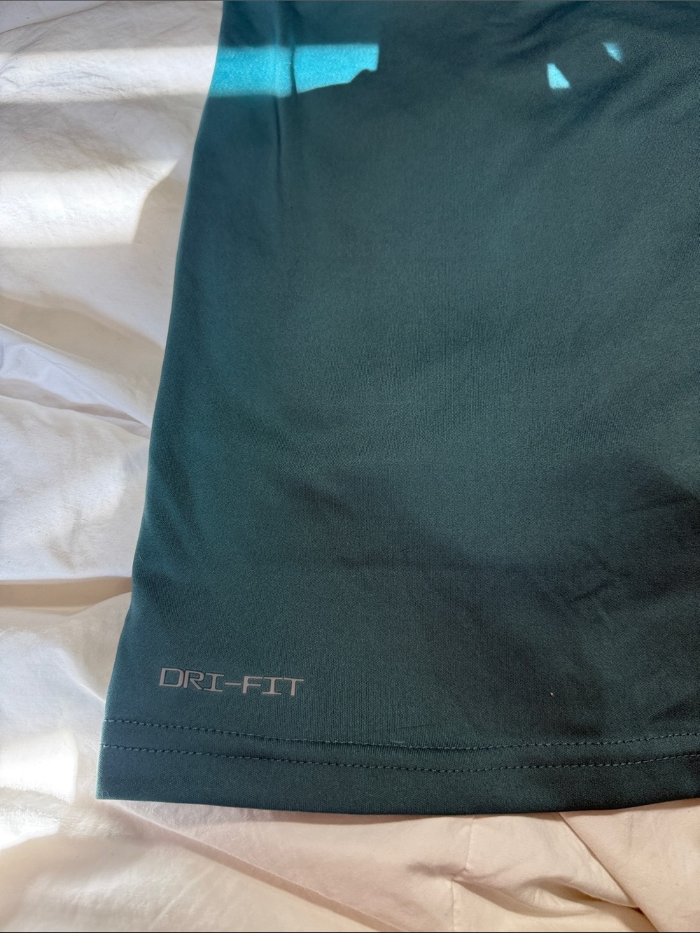 Nike Men’s Short Sleeve Swim Tee - Teal with Green and Yellow Logo - Picture 2 of 10